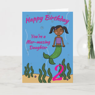人魚の誕生日カード – 娘の年齢に関係なく カード