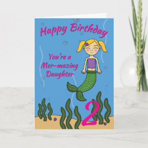人魚の誕生日カード – 娘の年齢に関係なく カード