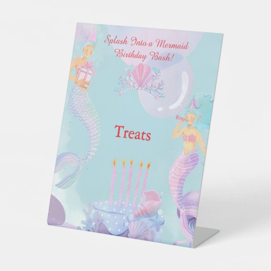 人魚の誕生日パーティーに飛び込もう!お菓子 台座サイン (正面)