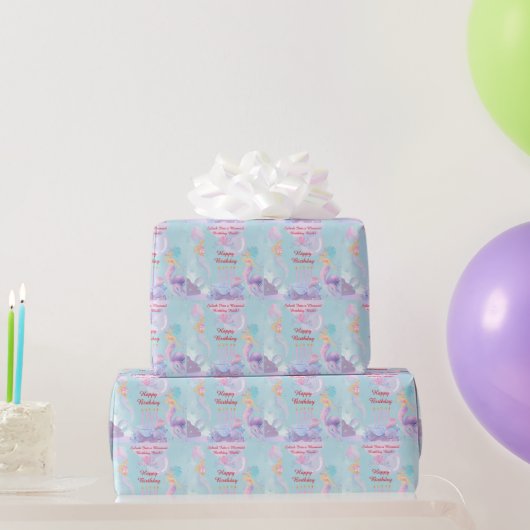 人魚の誕生日パーティーに飛び込もう! ラッピングペーパー (パーティーギフト)