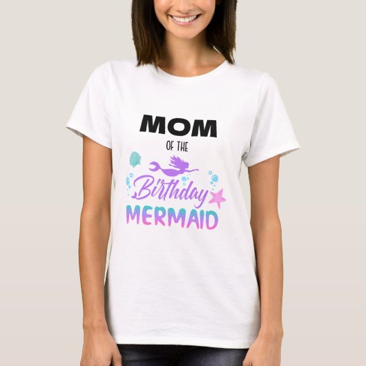 人魚の誕生日パーティーのママ Tシャツ (正面)