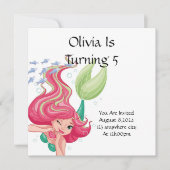 人魚の誕生日パーティーの女の子への招待 セーブザデート (正面)