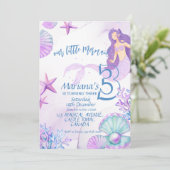 人魚の誕生日パーティーの女の子 招待状 (スタンド正面)