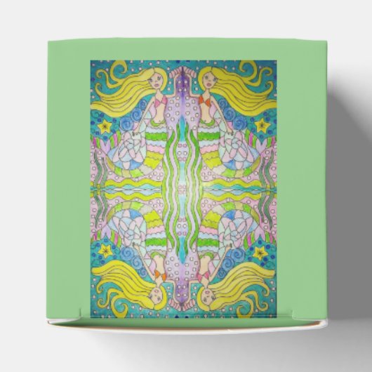 人魚の誕生日パーティーの好意ボックスをパーソナライズ フェイバーボックス (上部)