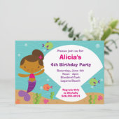 人魚の誕生日パーティーの招待 招待状 (スタンド正面)