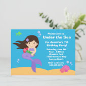 人魚の誕生日パーティーの招待 招待状 (スタンド正面)