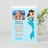 人魚の誕生日パーティーの招待 招待状 (スタンド正面)