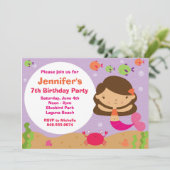 人魚の誕生日パーティーの招待 招待状 (スタンド正面)
