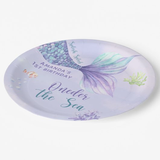 人魚の誕生日パーティーワンダーザシーマーメイド ペーパープレート (アングル)