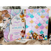 人魚の誕生日パーティー招待状　人魚と海賊たち 招待状