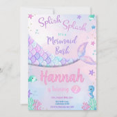 人魚の誕生日パーティー招待状　人魚の招待状 招待状 (正面)