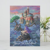 人魚の誕生日パーティー招待状 招待状 (スタンド正面)