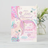 人魚の誕生日パーティー招待状 招待状 (スタンド正面)