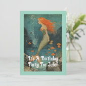 人魚の誕生日パーティー招待状 招待状 (スタンド正面)