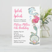 人魚の誕生日パーティー招待状 招待状 (スタンド正面)