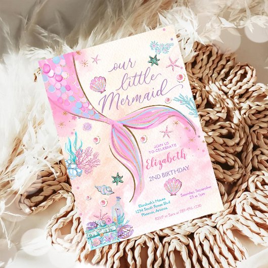 人魚の誕生日パーティー招待状 招待状