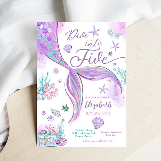 人魚の誕生日パーティー招待状 招待状