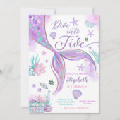 人魚の誕生日パーティー招待状 招待状 (正面)