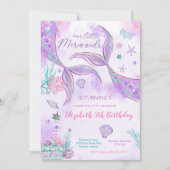 人魚の誕生日パーティー招待状 招待状 (正面)