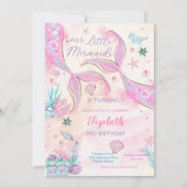 人魚の誕生日パーティー招待状 招待状 (正面)