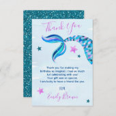 人魚の誕生日パーティー オーダーメイド サンクスカード サンキューカード (正面/裏面)