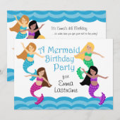人魚の誕生日パーティー 招待状 (正面/裏面)