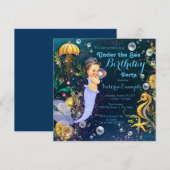 人魚の誕生日パーティー 招待状 (正面/裏面)