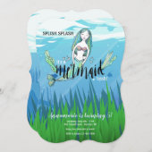 人魚の誕生日パーティー 招待状 (正面/裏面)