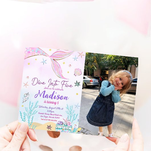 人魚の誕生日パーティー 海の中のパーティー 招待状
