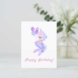 人魚の誕生日メッセージ ポストカード