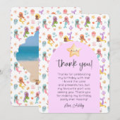 人魚の誕生日写真のお礼 招待状 (正面/裏面)