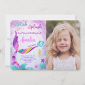 人魚の誕生日写真招待状 招待状 (正面)