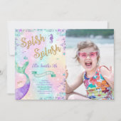 人魚の誕生日写真招待状 招待状 (正面)