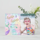 人魚の誕生日写真招待状 招待状 (スタンド正面)