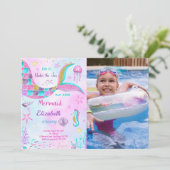 人魚の誕生日写真招待状 招待状 (スタンド正面)