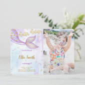 人魚の誕生日写真招待状 招待状 (スタンド正面)