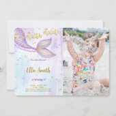 人魚の誕生日写真招待状 招待状 (正面)