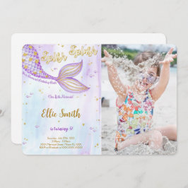 人魚の誕生日写真招待状 招待状