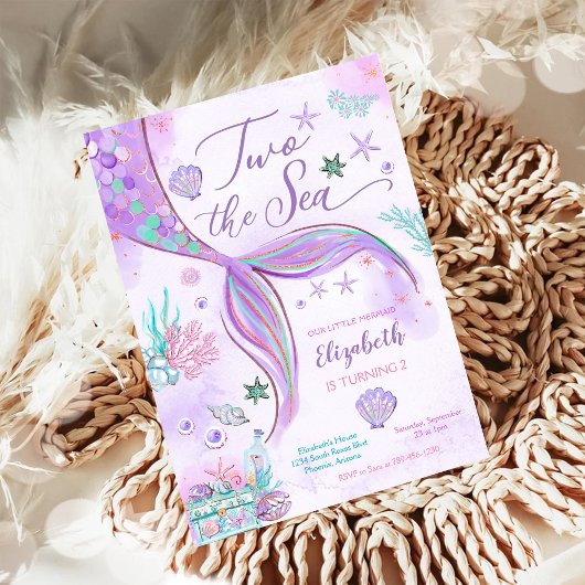人魚の誕生日招待状 ガール 招待状