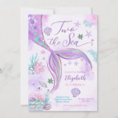 人魚の誕生日招待状 ガール 招待状 (正面)