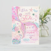 人魚の誕生日招待状 女の子 招待状 (スタンド正面)