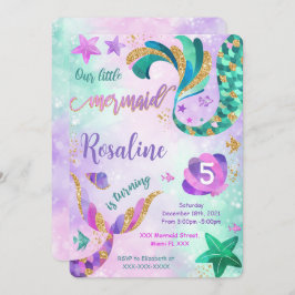 人魚の誕生日招待状 招待状