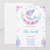 人魚の誕生日招待状 招待状 (正面/裏面)