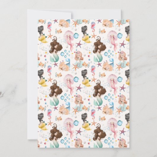 人魚の誕生日招待状 招待状 (裏面)