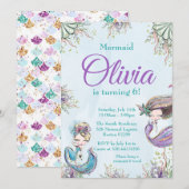 人魚の誕生日招待状 招待状 (正面/裏面)