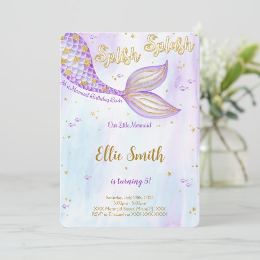 人魚の誕生日招待状 招待状 (スタンド正面)