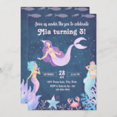 人魚の誕生日招待状 招待状 (正面/裏面)