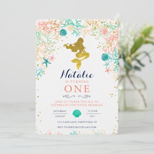 人魚の誕生日招待状 招待状 (スタンド正面)
