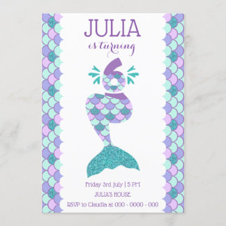 人魚の誕生日招待状 海の中のパーティー 招待状