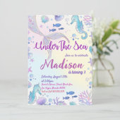 人魚の誕生日招待状 海の中 招待状 (スタンド正面)